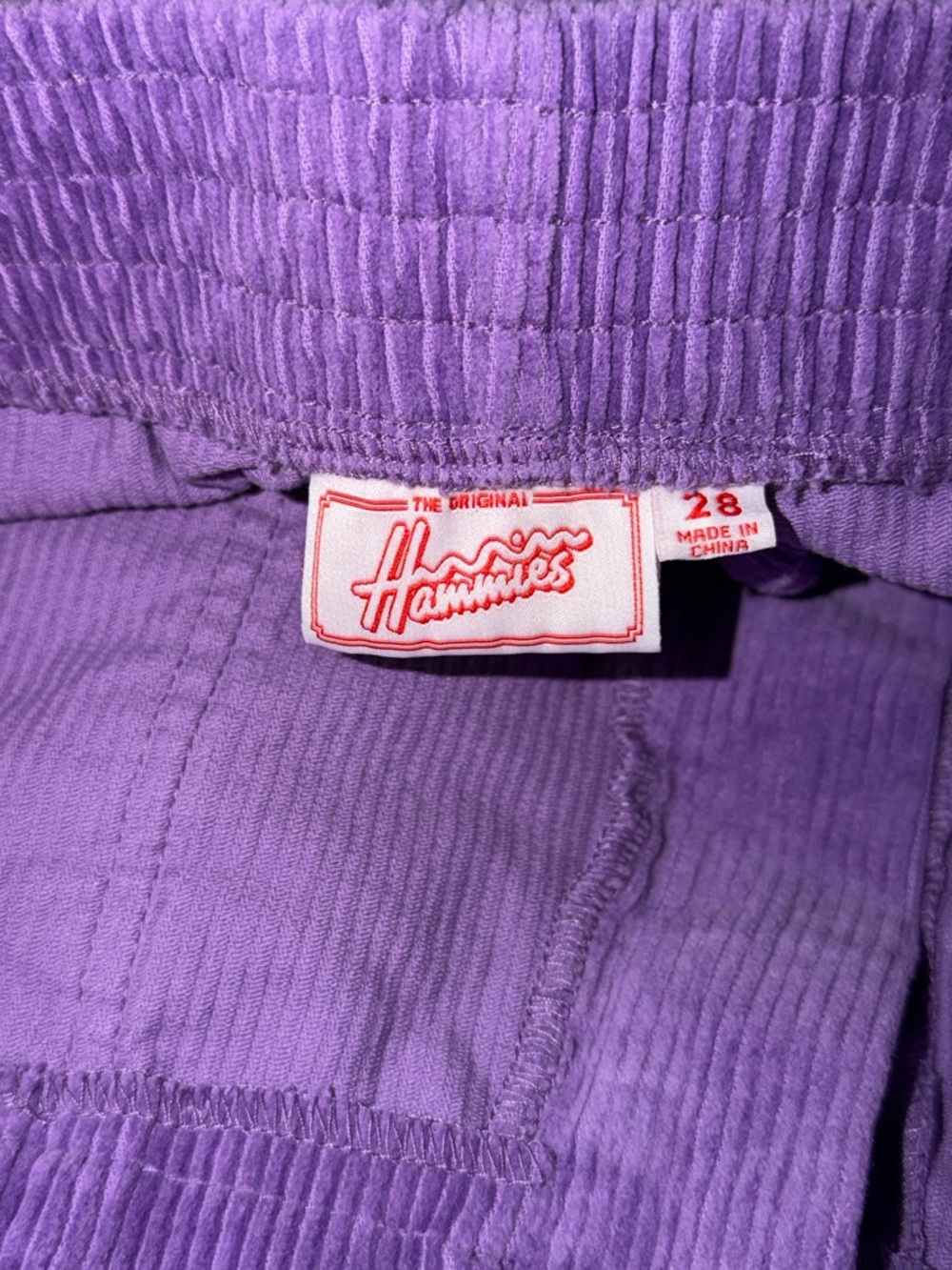 Hammies Size 28 Purple Corduroy Shorts Retro Roller Rink Unisex Bottoms Trendy - Picture 8 of 12